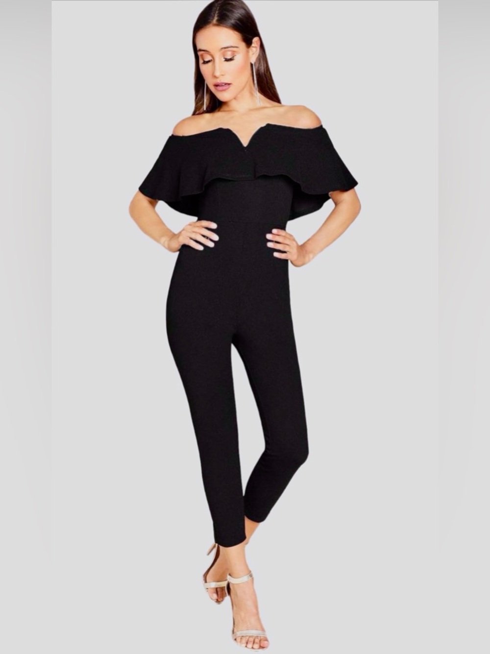 Off-Shoulder Black Jumpsuit